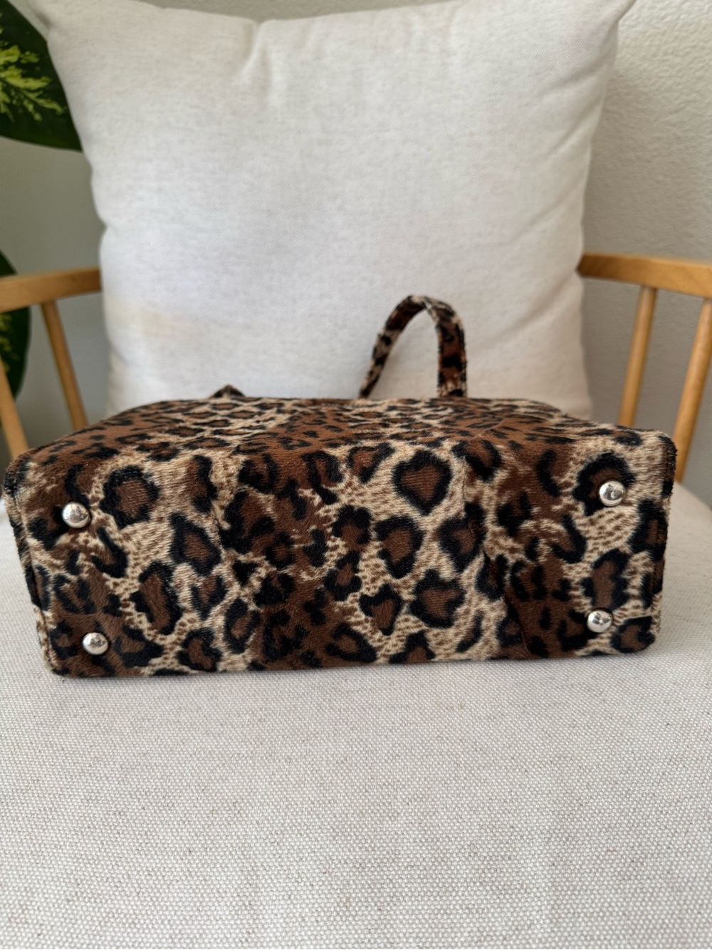 Kate Spade New York Vintage Animal Leopard Print Faux Fur Brown Black Y2K Tote - Picture 7 of 17